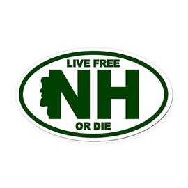 CafePress New Hampshire Live Free Or Die Oval Car Magnet, Euro Oval Bumper Magnet