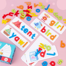 Montessori Toy from 3 Years, Letters Learning Educational Games from 3-8 Years, Children's Toy from 3-8 Years, Montessori Wooden Puzzle Preschool Educational Games, Gift for School for Boys and Girls