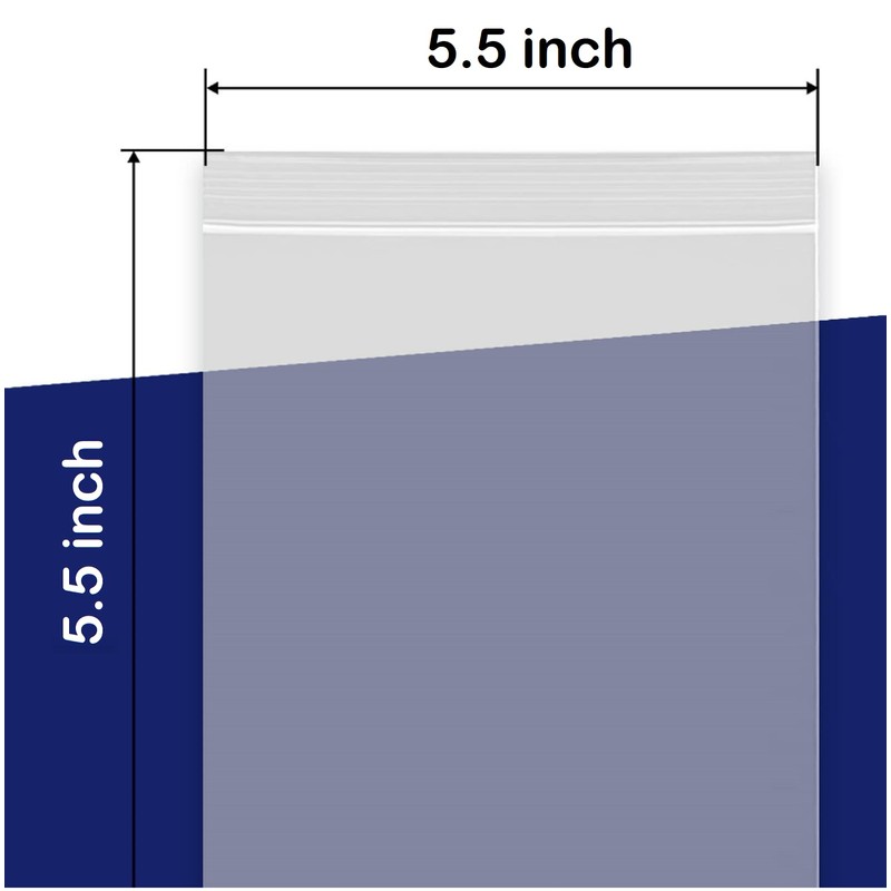 100 Grip Seal Bags 5.5" x 5.5" | Reusable Strong