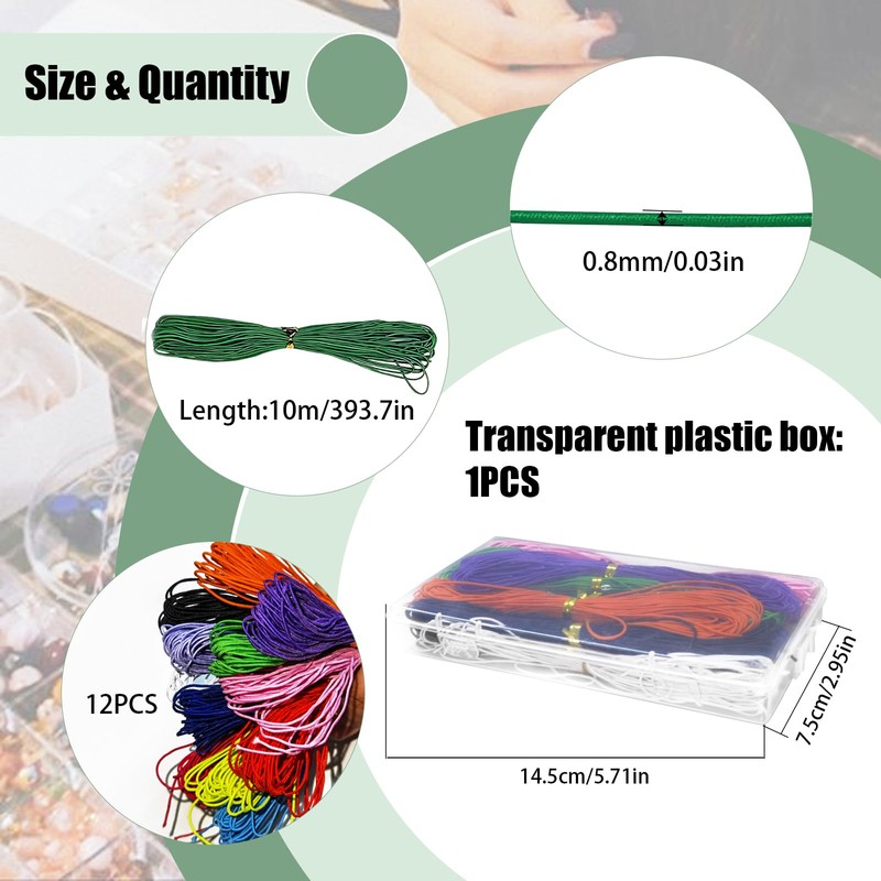 ZUYIST Elastic Band for Bracelets 0.8 mm x 10 m,