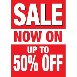 PCL Media ltd Printed Sale Posters (A4 Sale Now On) Window Poster