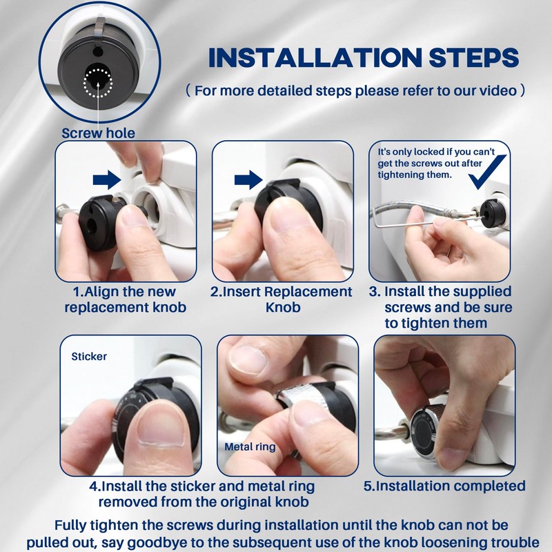 Terixe 2 Pack Replacement Knob for Brondell Bidet Toilet Seat,