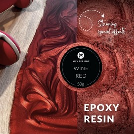 MEYSPRING Red Mica Powder - Resin Color Pigment for Resin Art - 50 Grams - Cosmetic Grade Mica - Lip Gloss Pigment Powder