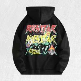 Richstar Graphic Hoodie 100% Cotton US Warehouse 6 ColorsColor: Red, Size: M