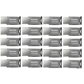 PSA Memoria USB 16 GB de Capacidad ADATA Modelo (UV250) Kit de 20 Unidades de Material metálico con Interfaz 2.0 Color Plateado COMPUTO Y PAPELERIA