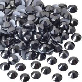 FYGEM 1500 Pcs Hot Fix Iron Rhinestones DIY Jewelry Making with Picking Pen (Jet Hematite, SS20)