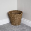 JVL Natural Round Seagrass Waste Paper Basket Bin, 28 x