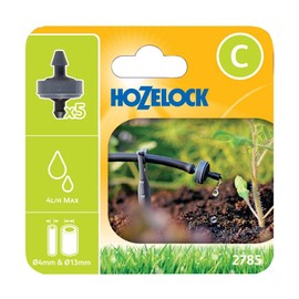 Hozelock 2785P0000 End Line Pressure Dripper, 4/13 mm - Pack of 5