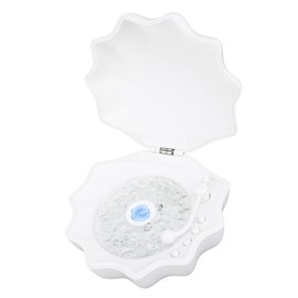 Shell Waves Speaker Cordless, Northern Lights Lumena Lamp Record Player, Ocean Wave Projector Light, Shell Waves Bluetooth Speaker for Bedroom Home Decor (White)