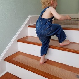 Livoccur Non Slip Stair Treads 4’’ x 32’’, 15 Pack Pre-Cut Transparent Anti Slip Strips, Waterproof and High Viscosity, Adds Non Slip Traction to Floor, Bathroom, Safety for Kids, Elders and Pets