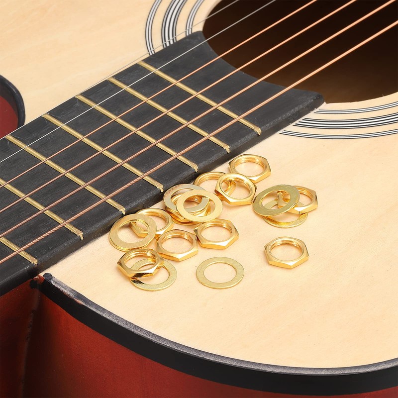 sourcing map Guitar Nuts and Washers 3/8" Guitar Input Output