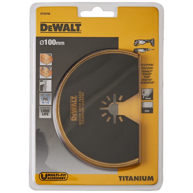 Dewalt DT20709-QZ DT20709-QZ-Hoja Sierra segmentada de titanio para Multi Herramienta