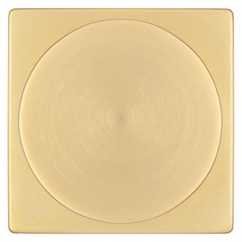 Kwikset Pismo Dummy Door Knob, Single Sided Handle for Closets, French Double Doors, and Pantry, Satin Brass, Square, Non-Turning Interior Push/Pull Door Knob, Microban Protection