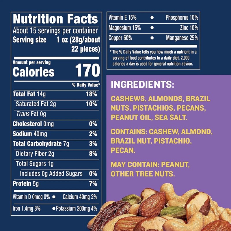 Planter's Planters Mixed Nuts, Lightly Salted Deluxe Mixed Nuts, 15.25