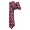 DQT Men's Embroidered Dog Design Novelty Classic Tie (Burgundy English