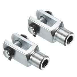 PATIKIL M6x1 Air Cylinder Rod Clevis End, 2 Pack Female Thread Y Connector 33mm Length for Air Cylinder Foot Mounting Work, Silver