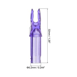 PATIKIL Archery Arrow Nocks 6.2mm 0.244", 50 Pack Insert Arrow Nock Replacement for Shooting, Transparent Purple
