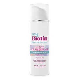 MyBiotin Luxe Sunscreen – Daily Glow Shield, Mineral SPF 50 Face Sunscreen - 24% Zinc Oxide, Biotin, Vitamin C, CoQ10, Polyphenols & Resveratrol – Anti-Aging, Broad Spectrum Sun Protection, 2 oz.