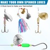 Spinner Blades for Lure Making,50pcs Easy Spin Colorado Willow Blades