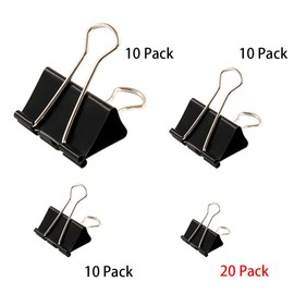 Binder Clips Paper Clamp For Paper-Clips Paper binder Assorted Sizes (Black) 50 PCS