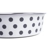 Petface Grey and White Spots Deli Dog Bowl, 14 cm