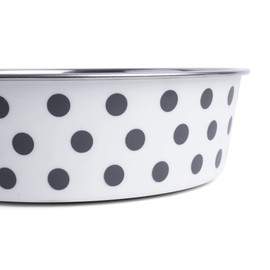 Petface Grey and White Spots Deli Dog Bowl, 14 cm