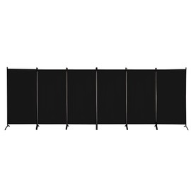 6 Panel Room Divider, Folding Privacy Screen Wall Divider for Room Separation, Freestanding Room Partitions for Home Office Dorm Decor,Black