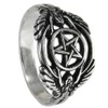 Silver Hermetic Guardian Angel Pentacle Ring for Men or Women