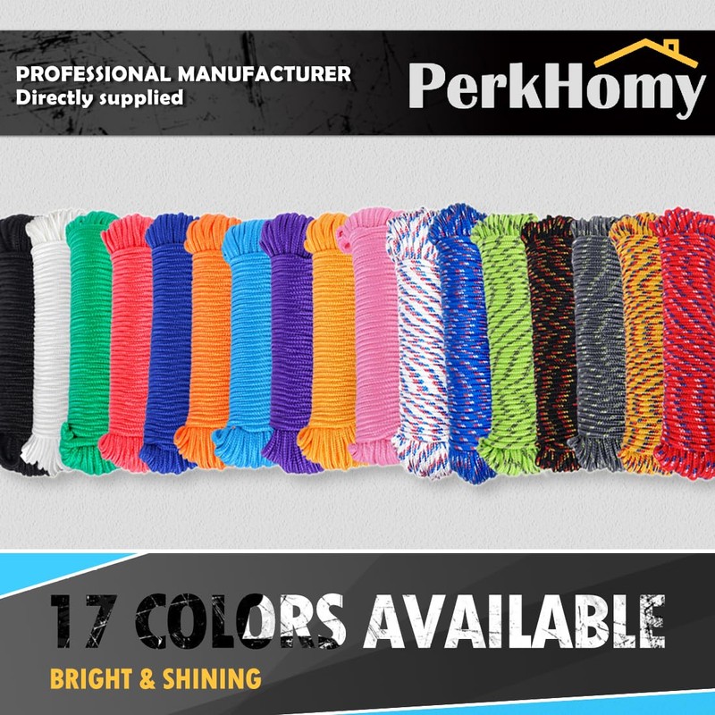 PerkHomy 90 ft 1/4 inch (7mm) Nylon Poly Rope Flag