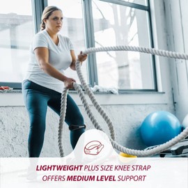 KARM Plus Size Knee Brace for Women & Men Plus Size - Patella Band - Patellar Tendon Support Strap for Jumpers Knee Pain, Basketball, Sports, Obese (XXL/3XL/4XL/5XL/6XL, Single Strap, Black)