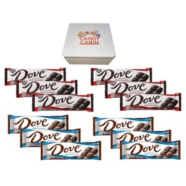 Dove Single Size 1.44 oz Chocolate Bars by CANDY CABIN (MilkChocolate - DarkChocolate, 12 Pack)