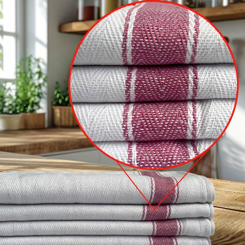 OPAL AND OAK HOME Herringbone Kitchen Towel Set of 4