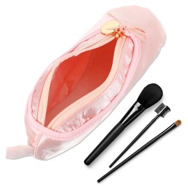 Ballet Shoe Pink Makeup Bag, Portable Cute Travel Makeup Pouches, Ballerina Slipper Makeu Pouch Bag, Small Cosmetic Bags for Purse, Mini Bow Cosmetic Brush Organizer Dance Recital Gifts for Dancer