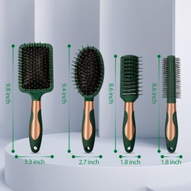Dokpav 4 Cepillo Para Cabello Rizado y Ondulado, Cepillo Desenredante Para Cabello Lacio, El Antiestático, Peine Para Masaje Del Cuero Cabelludo Para Cabellos Finos, Gruesos, Largo, Seco y Mojado