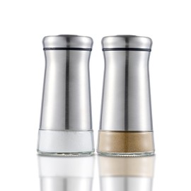 Salt and Pepper Shakers 2pcs with Adjustable Pour Holes Stainless Steel Salt Shaker and Pepper Shaker