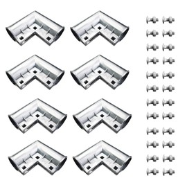 Quantfire Aluminum Chain Link Fence Gate Corner, Gate Elbow for 1-3/8" x 1-3/8" Outdoor Diameter Pipe, Pressed Gate Corner Include Bolts, 8 Packs