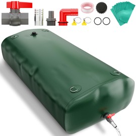 POWLAB Portable 1000L/264gal Water Storage Bladder,1300D Foldable & Drought Resistant PVC Tank with Faucet & Overflow Kit - Ideal for Camping, Emergency Use, Garden Irrigation, and Fire Prevention