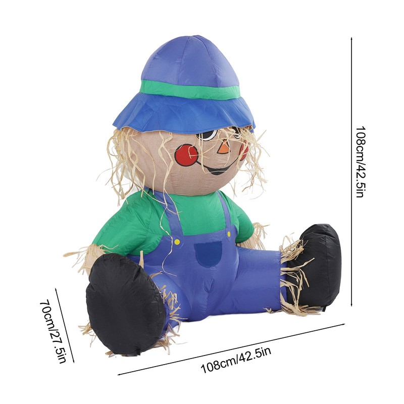 Inflatable Boy Decoration Built in LED Light Waterproof Harvest Scarecrow