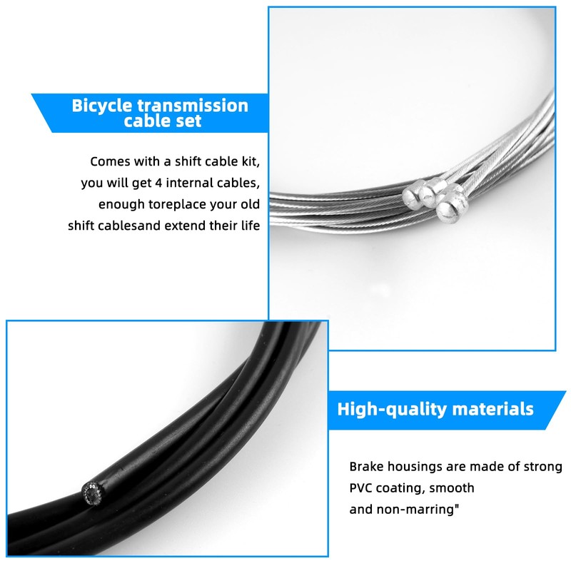 EclipseGuard Shift Cable Set, Universal Bicycle Shift Cable, Steel Shift