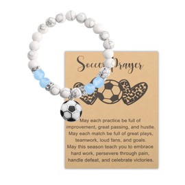 MYOSPARK Soccer Girl Bracelet Soccer Lovers Gift Soccer Player Gift Soccer Inspirational Jewelry Soccer Team Gift Soccer Game Fans Gift for Girl (UK Soccer bead BR)