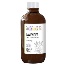 Aura Cacia 100% Pure Lavender Essential Oil | GC/MS Tested for Purity | 120 ml (4 fl. oz.) | Lavandula angustifolia