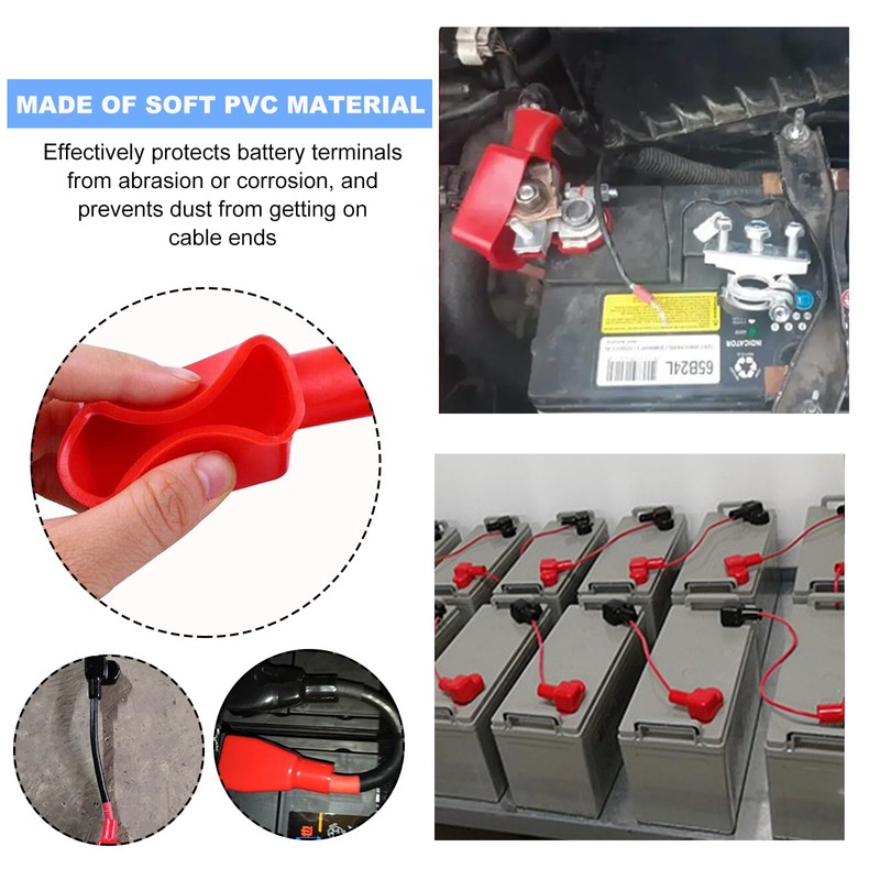 Wevdn 4 PCS Battery Terminal Covers, Positive Negative Top Post