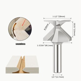 SOCOJE 1/2" Shank R18 Seamless Arc Bending Router Bits, Woodworking Arc Bending Integrated Knife Router Bits for Woodworking Milling Cutter Milling Cutter Sharp Sturdy