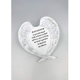David Fischhoff Grave Side Memorial Daughter White And Silver angel wings plaque grave Ornament