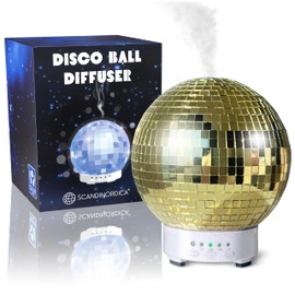 Disco Ball Diffuser Rotating - Essential Oil Diffuser with Whisper Quiet Operation, Cute Scent Diffusers for Home, Ball Decor, Fun Aromatherapy for Medium Room - Gold