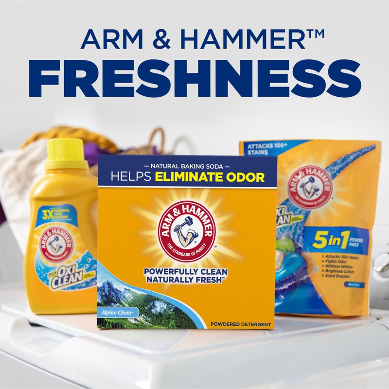 ARM & HAMMER Powder Laundry Detergent, Alpine Clean, 9.56 lb,