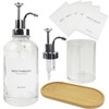 Ezebesta 17OZ Mouthwash Clear Glass Pump Dispenser with Disposable Mouthwash