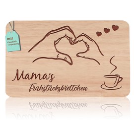 Breakfast Board Mum Gifts | Bread Board with Engraving "Mama's Breakfast Board" | Mother Gifts Beech Wood | Gift Idea Ideal for Mother's Day Birthday Christmas