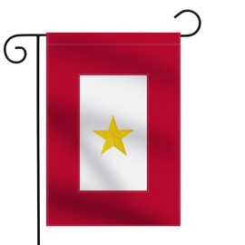 Premium Military Service Garden Flag Embroidered One Golden Star 12.5×18 Inches- Oxford Nylon 210D | USA Family Member On Service Army Navy Marine Corps Decoration Gift Yard House Banner