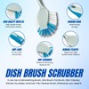 HOMESHOPA Fantail Dish Brush with Non Slip Handle, Built-in Scrapper,